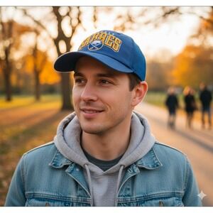 Buffalo Sabres Hat Blue Snap Back Cap Mens Adjustable Mesh Fan‎ Favorite NHL New